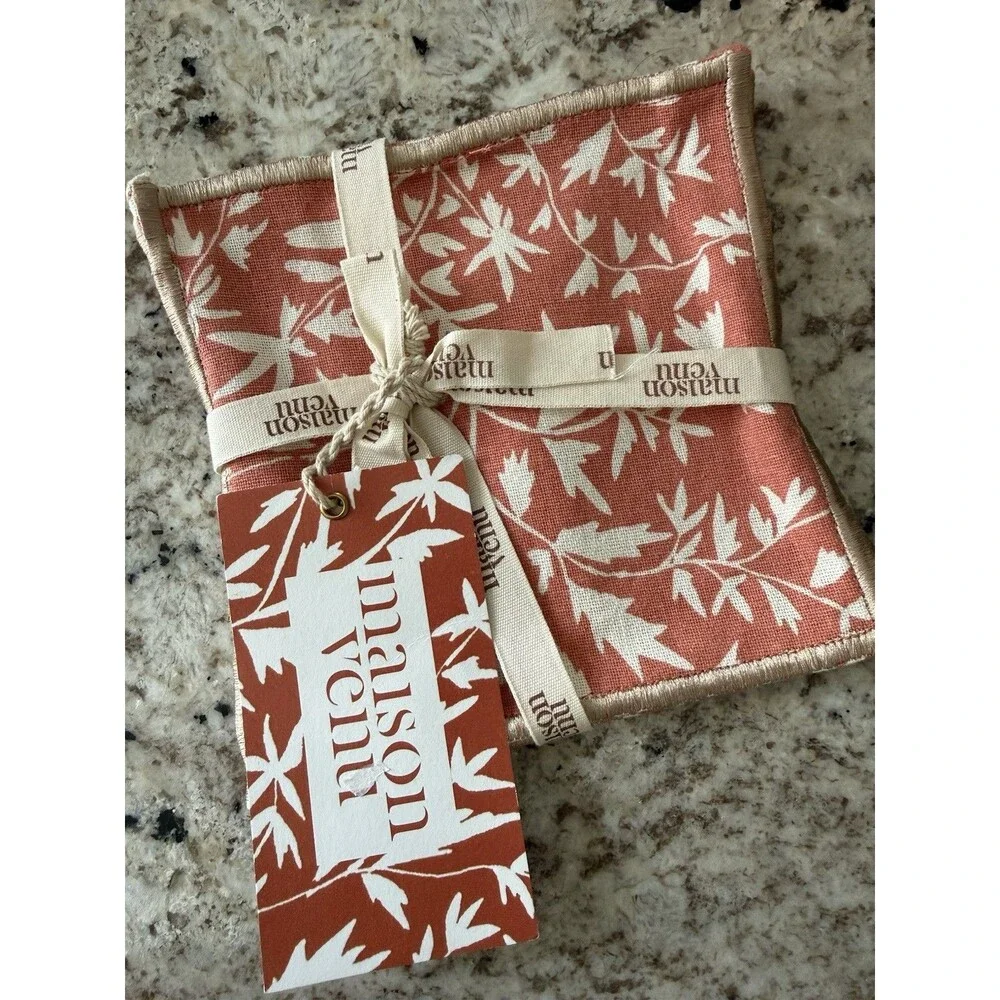 Maison Venu Primrose Cocktail Napkins Cotton Napkin Set Of 4 $88